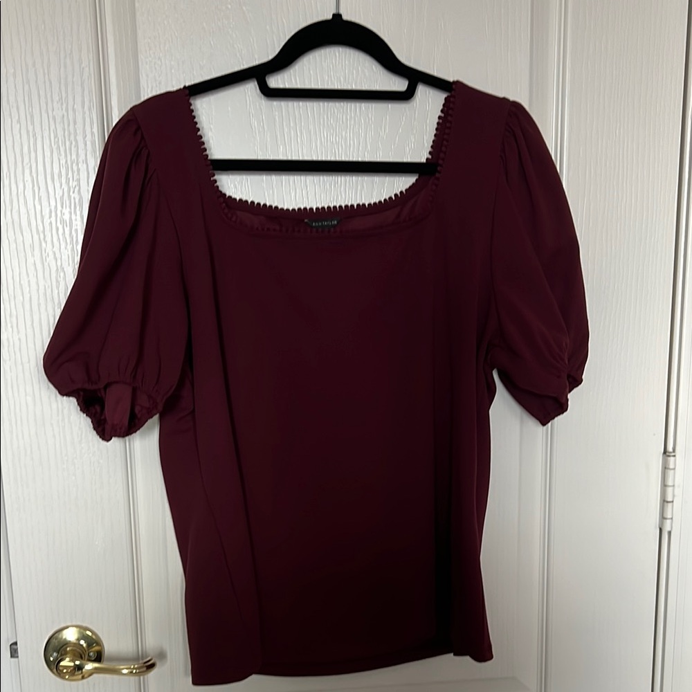 Elegant Burgundy Puff Sleeve Top